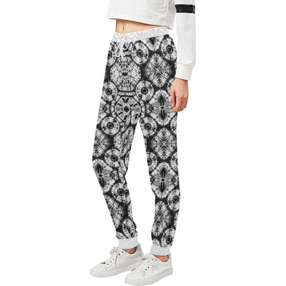 Tie Dye Black White Design Print Unisex Sweatpants