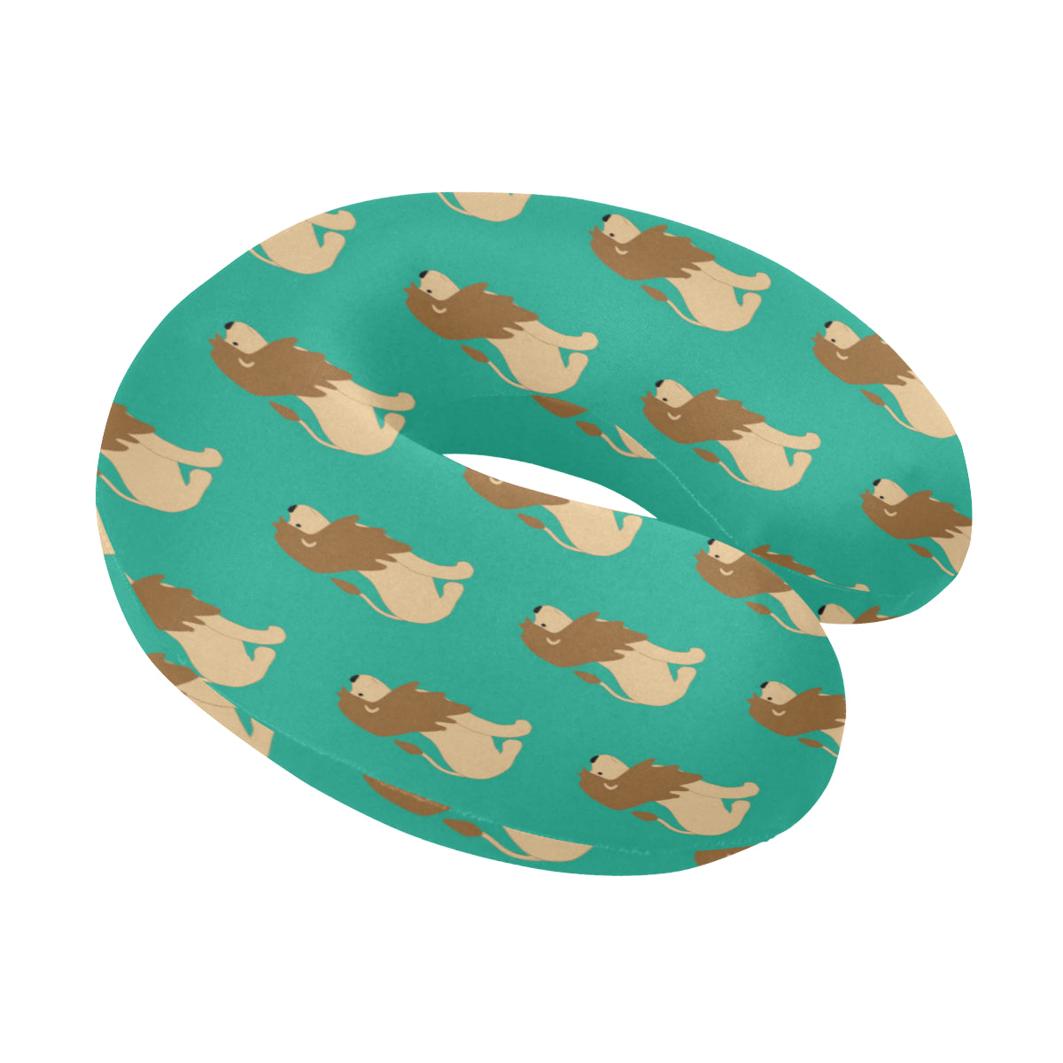 Lion Pattern Print Design 02 U-Shaped Travel Neck Pillow