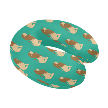 Lion Pattern Print Design 02 U-Shaped Travel Neck Pillow
