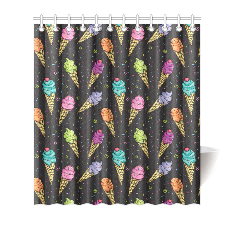 Ice Cream Pattern Print Design IC06 Shower Curtain