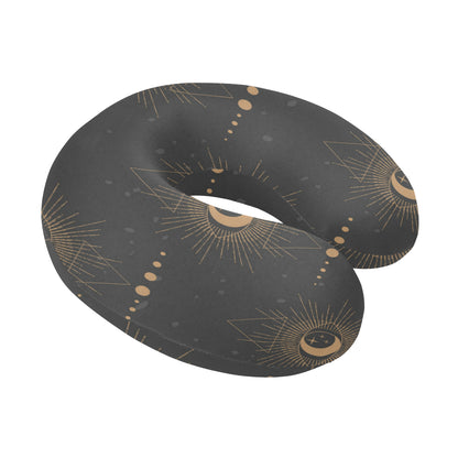 Moon Boho Pattern Print Design 02 U-Shaped Travel Neck Pillow