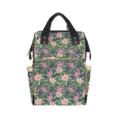 Summer Floral Pattern Print Design SF010 Diaper Bag Backpack