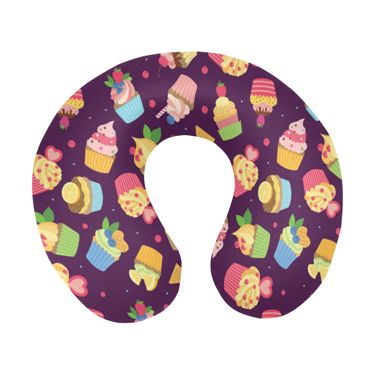 Cupcake Pattern Print Design 05 U-Shaped Travel Neck Pillow