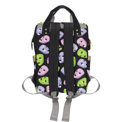 Acting Mask Pattern Print Design 04 Diaper Bag Backpack