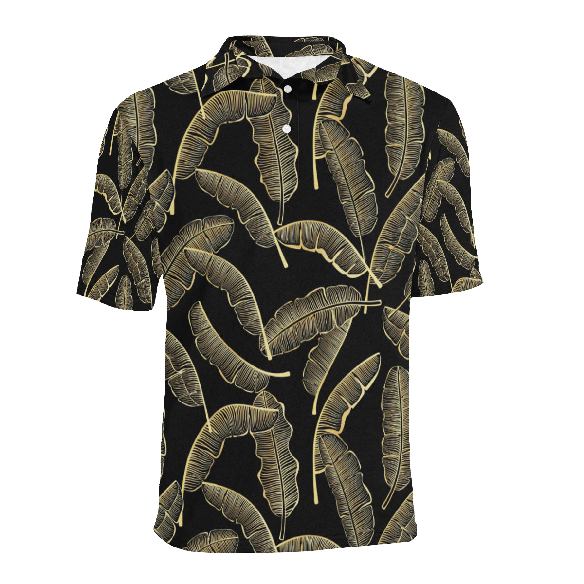 Banana Leaf Pattern Print Design BL07 Men Polo Shirt