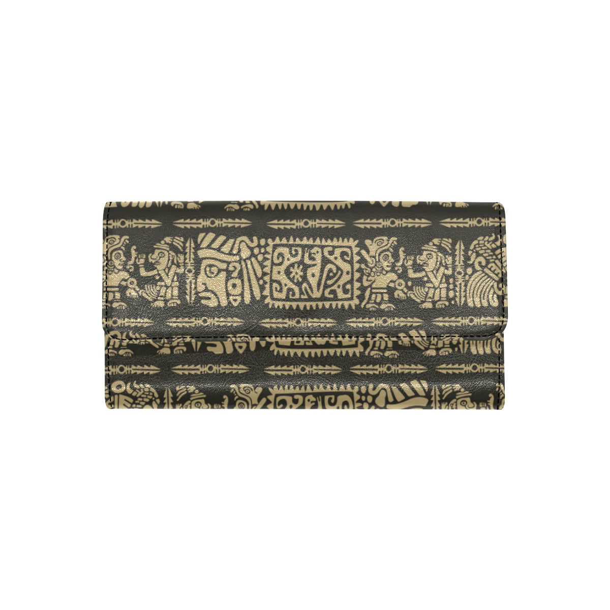 Mayan Pattern Print Design 02 Women's Trifold Wallet