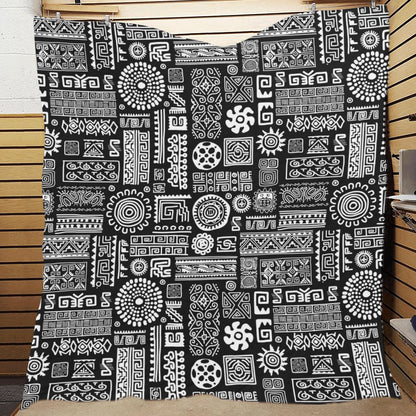 Polynesian Pattern Print Design A02 Premium Quilt