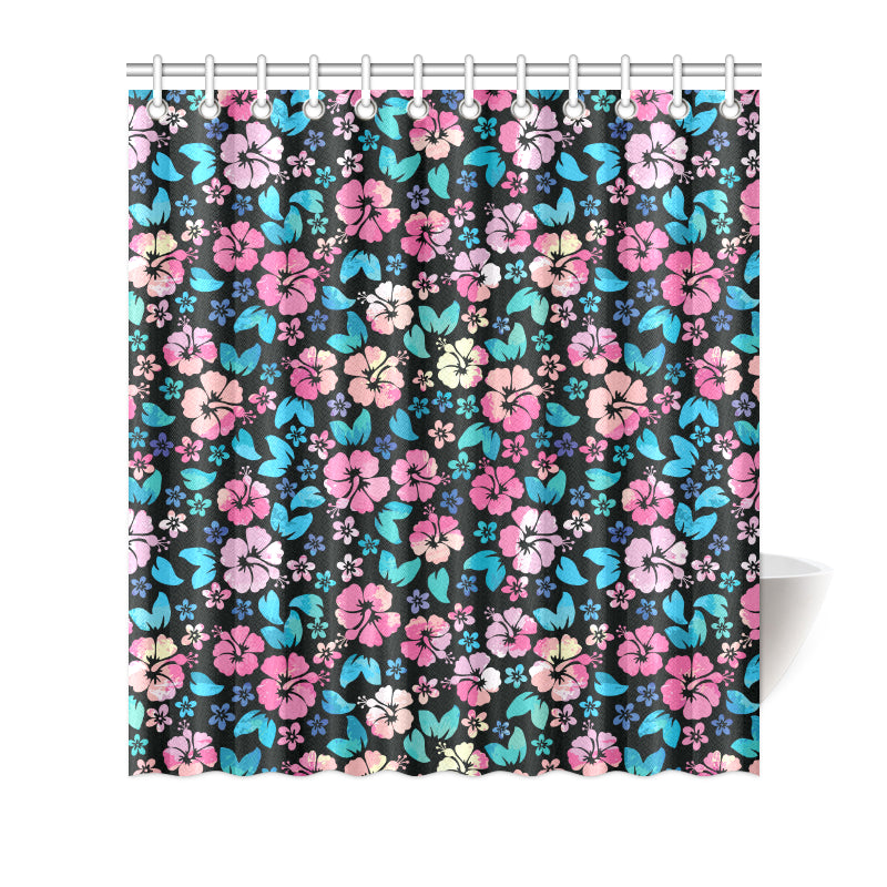 Pink Hibiscus Hawaiian Flower Shower Curtain