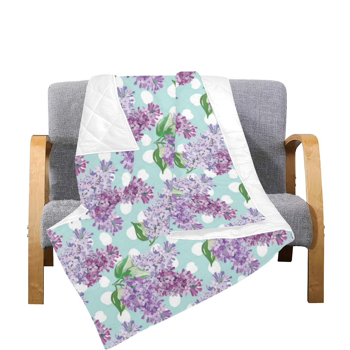 Lilac Pattern Print Design 02 Premium Quilt