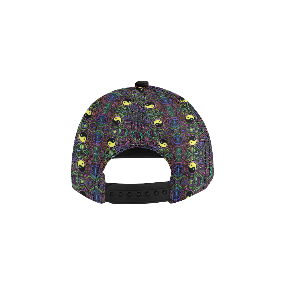 Yin Yang Neon Color Design Print Snapback Cap