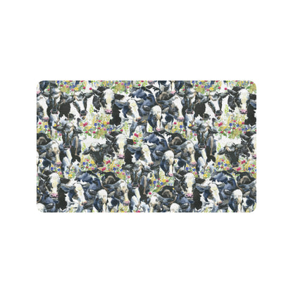 Cow Watercolor Print Pattern Rubber Doormat