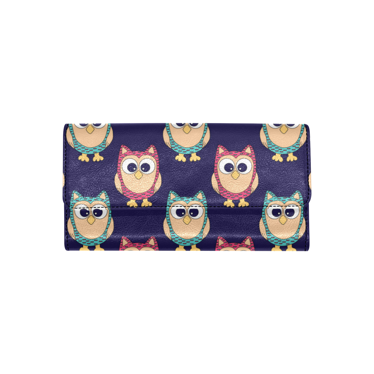 Owl Pattern Print Design A06 Women's Trifold Wallet