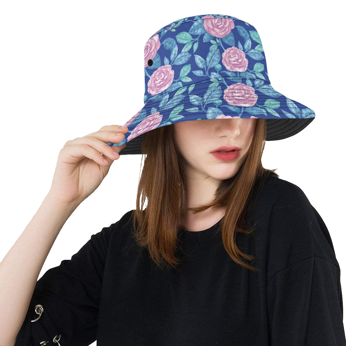 Camellia Pattern Print Design CM05 Unisex Bucket Hat