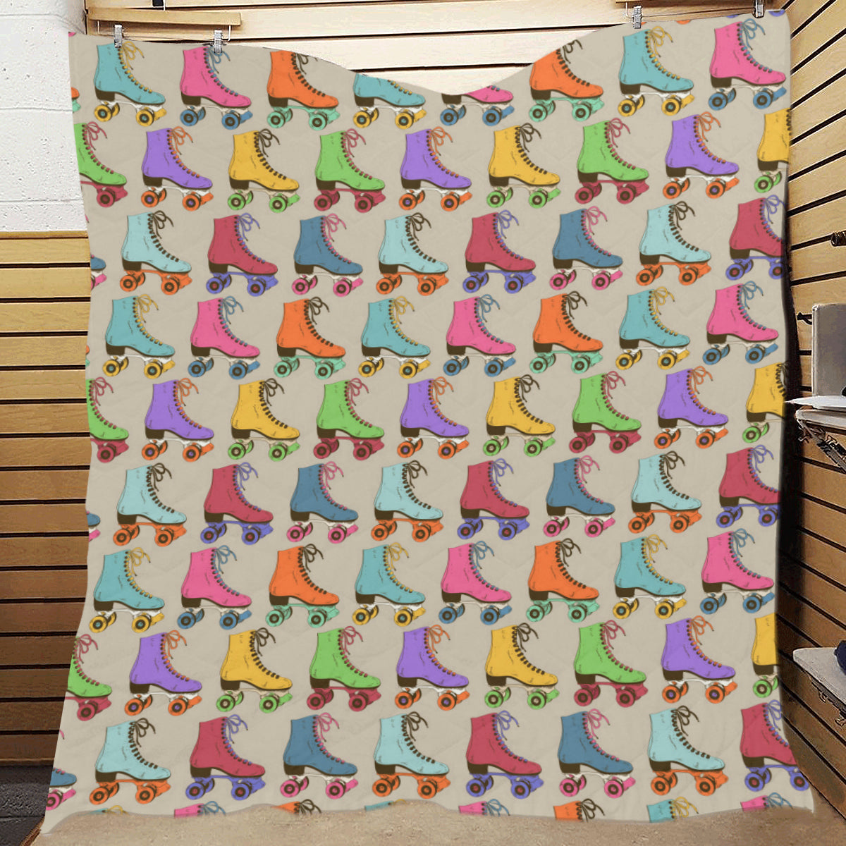 Roller skate Pattern Print Design A01 Premium Quilt