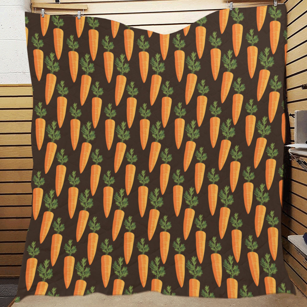 Carrot Pattern Print Design 06 Premium Quilt
