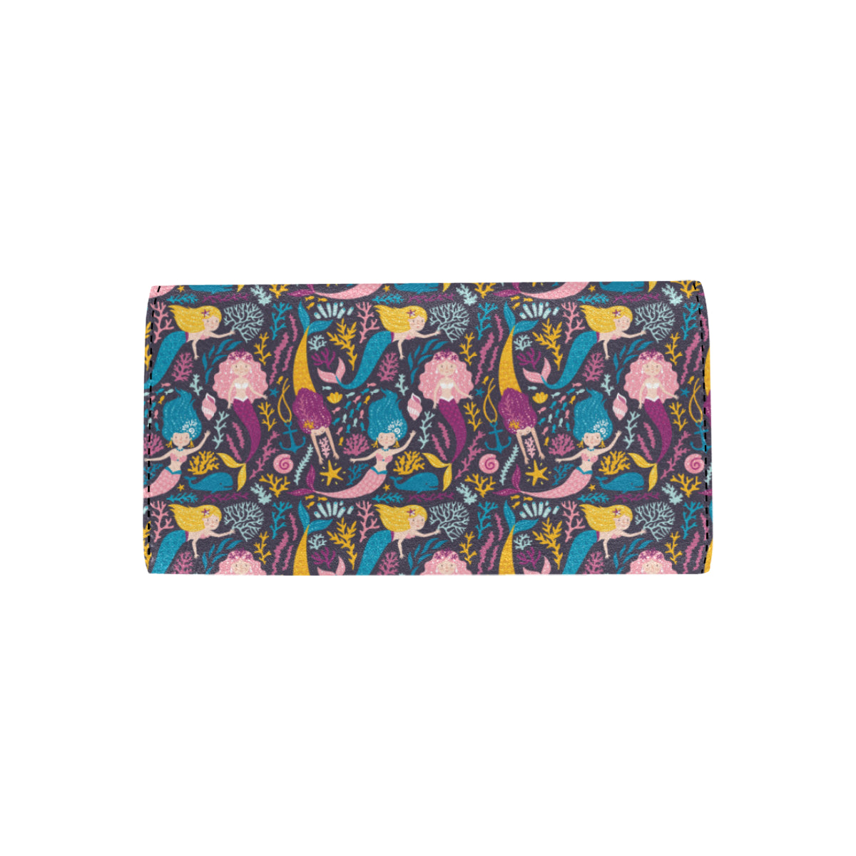 Mermaid Pattern Print Design 08 Women's Trifold Wallet