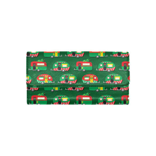 Camper Camping Christmas Themed Print Women's Trifold Wallet