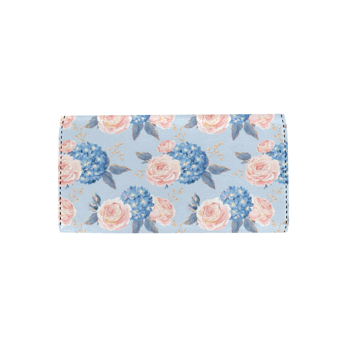 Hydrangea Pattern Print Design HD06 Women's Trifold Wallet