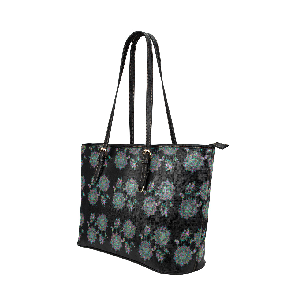 Dream Catcher Colorful Hand Draw Leather Tote Bag