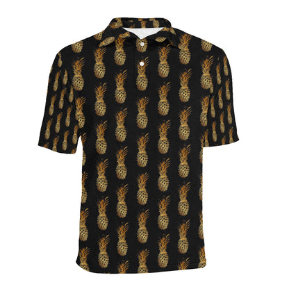 Pineapple Pattern Print Design A02 Men Polo Shirt