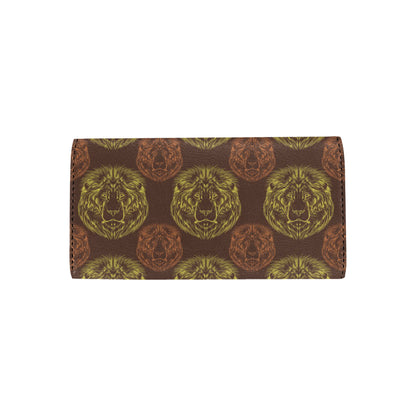 Lion Pattern Print Design 04 Women's Trifold Wallet