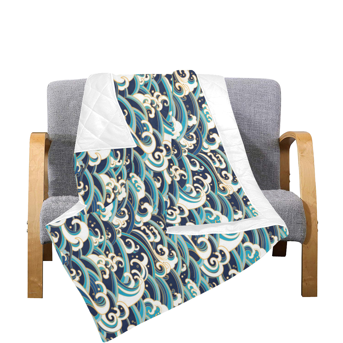 Surf Wave Pattern Premium Quilt