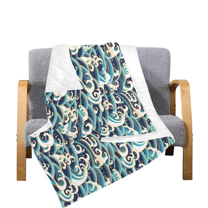 Surf Wave Pattern Premium Quilt