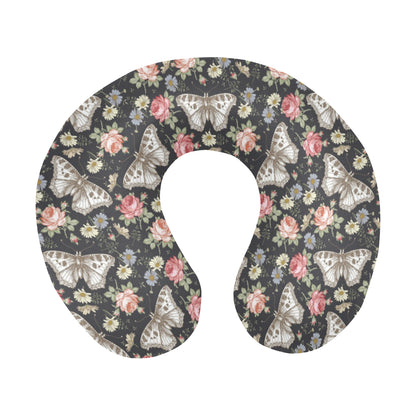 Butterfly Flower Pattern Print Design 07 U-Shaped Travel Neck Pillow