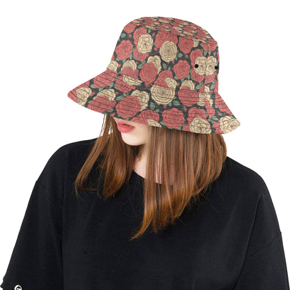 Camellia Pattern Print Design CM01 Unisex Bucket Hat