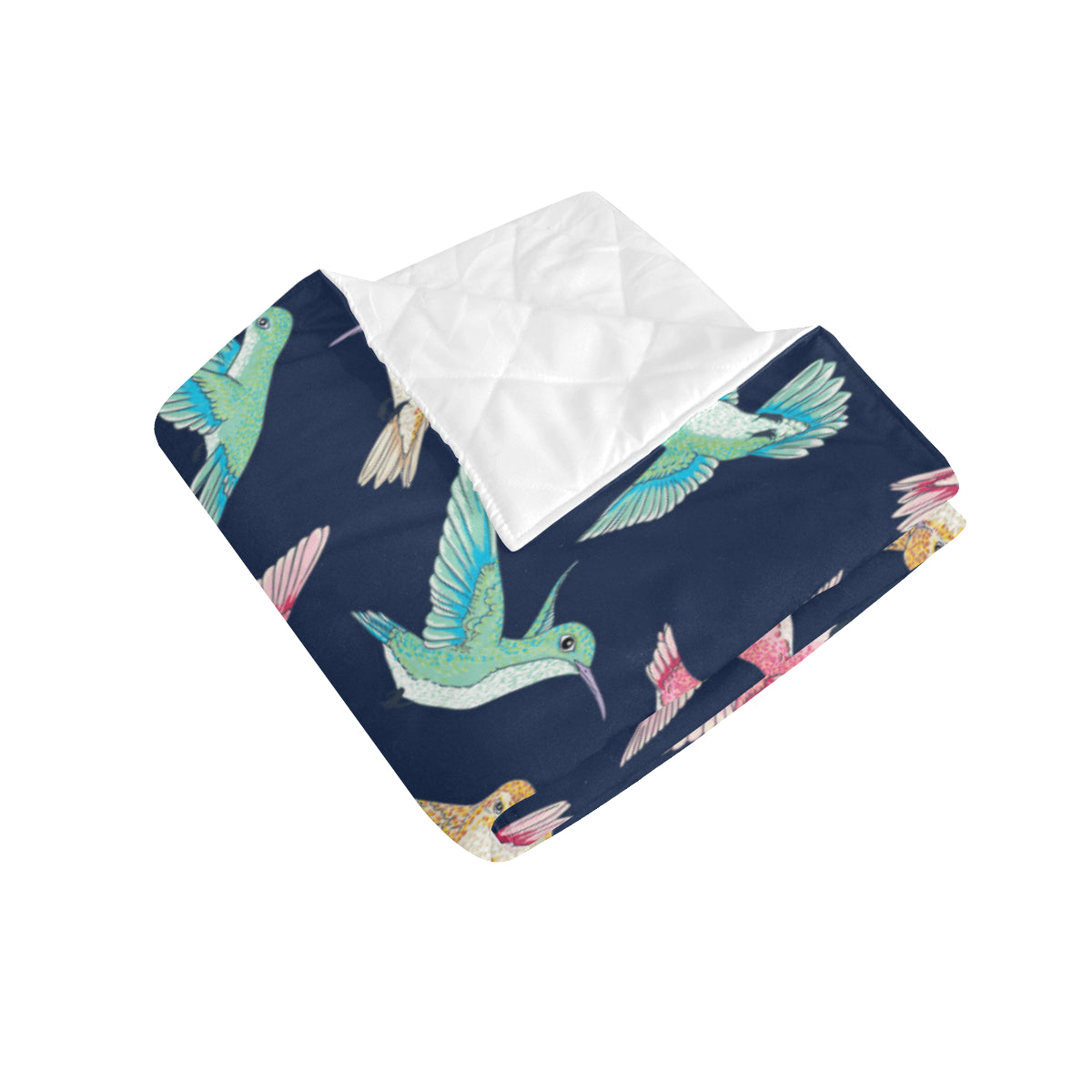 Hummingbird Cute Pattern Print Design 01 Premium Quilt