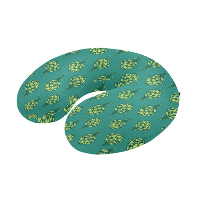 Artichoke Pattern Print Design 04 U-Shaped Travel Neck Pillow