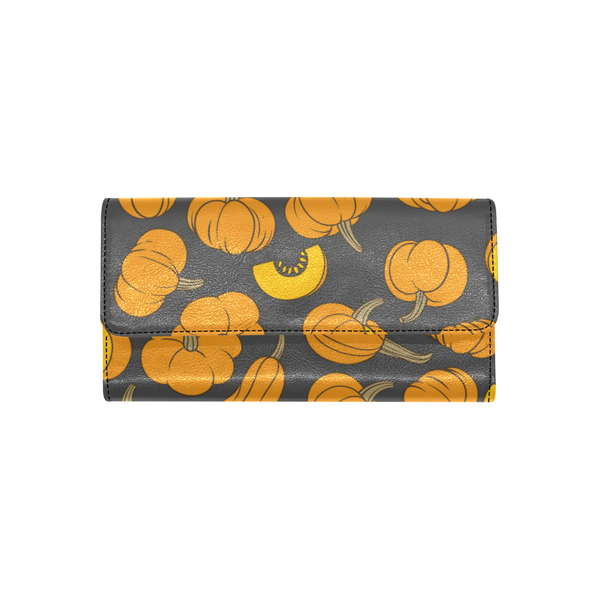 Pumpkin Pattern Print Design A03 Women's Trifold Wallet