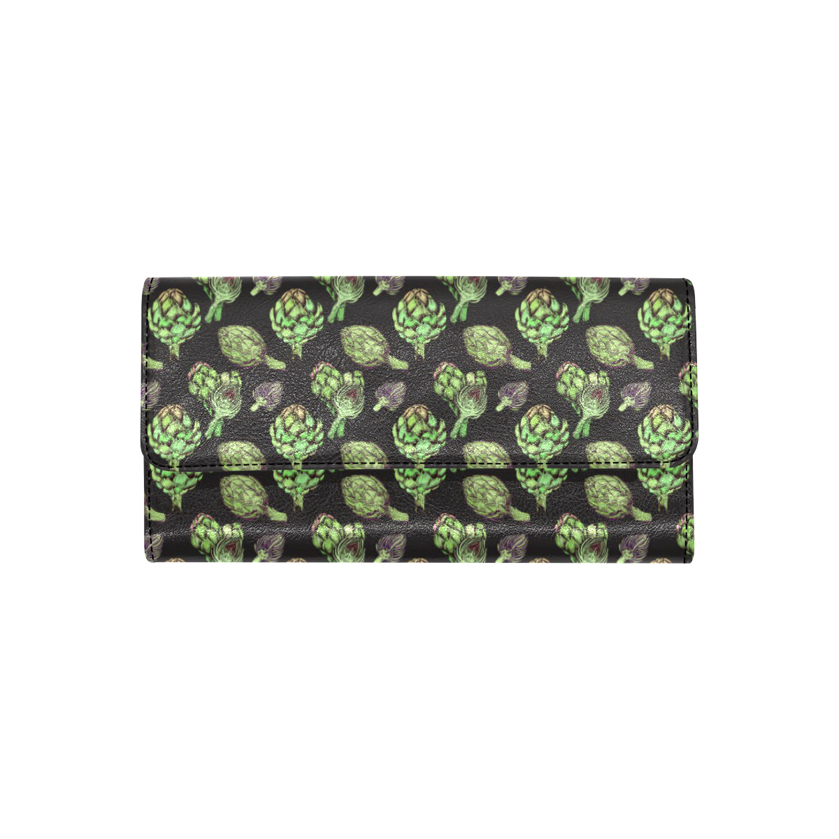 Artichoke Pattern Print Design 02 Women's Trifold Wallet