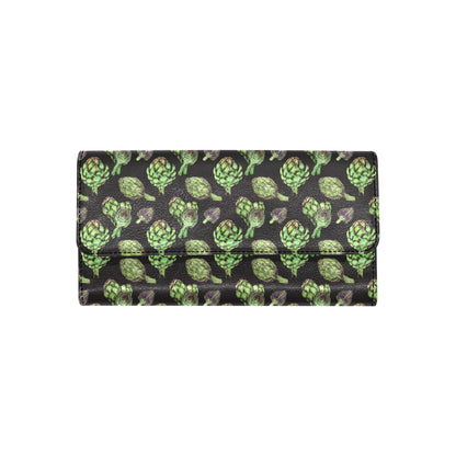 Artichoke Pattern Print Design 02 Women's Trifold Wallet