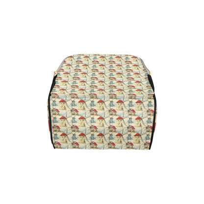 Windmill Pattern Print Design 01 Diaper Bag Backpack