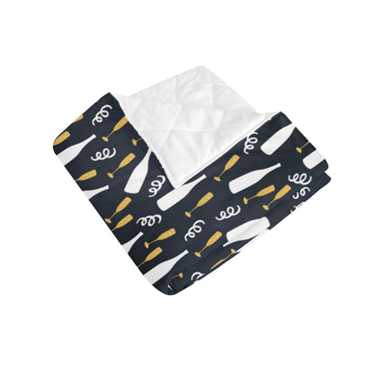 Champagne Pattern Print Design 01 Premium Quilt