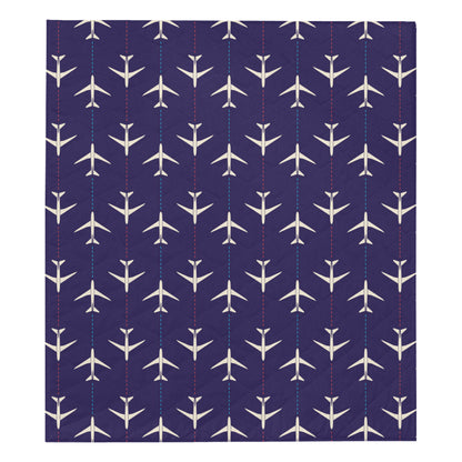 Airplane Pattern Print Design 03 Premium Quilt