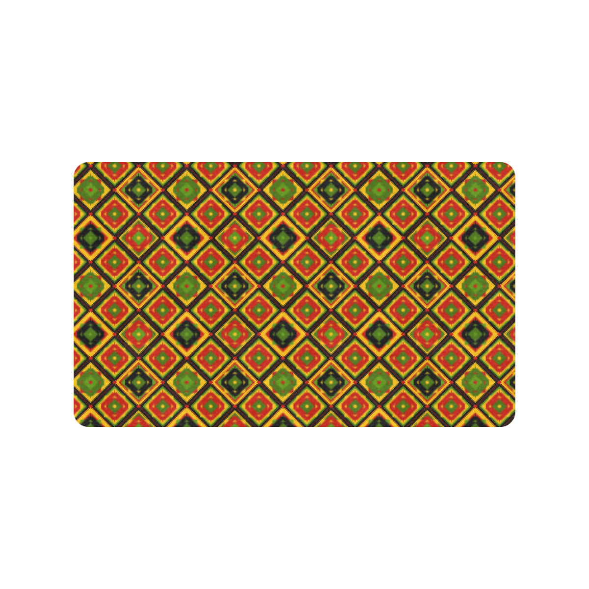 Rasta Reggae Color Pattern Rubber Doormat