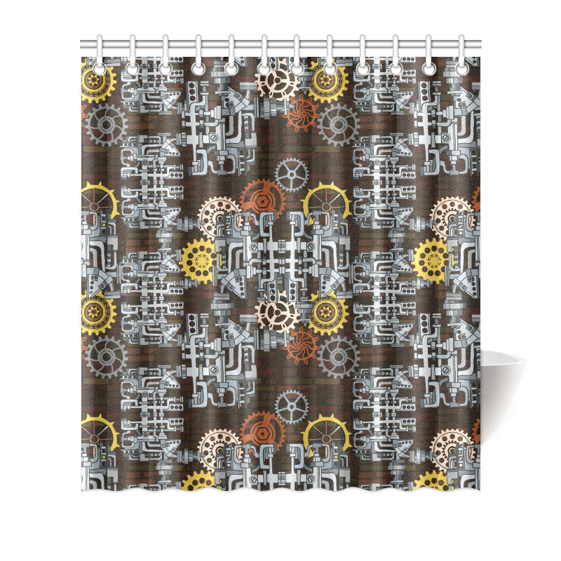 Mechanic Pattern Print Design 04 Shower Curtain