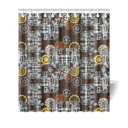 Mechanic Pattern Print Design 04 Shower Curtain