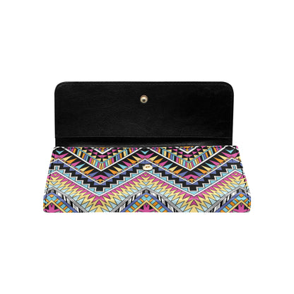 Multicolor zigzag Tribal Aztec Women's Trifold Wallet