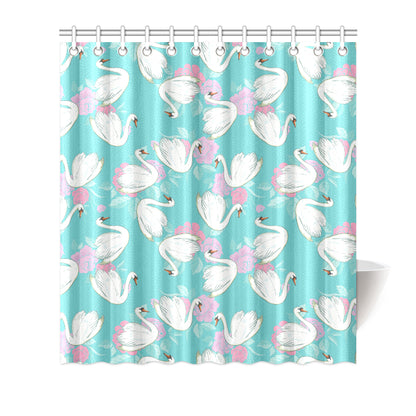 Swan Pattern Print Design 03 Shower Curtain