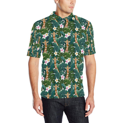 Giraffe Jungle Design Print Men Polo Shirt