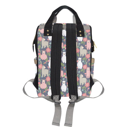 Alpaca Pattern Print Design 03 Diaper Bag Backpack