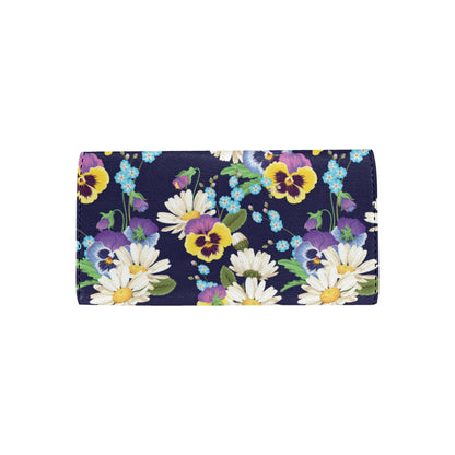 Pansy Pattern Print Design PS03 Women's Trifold Wallet