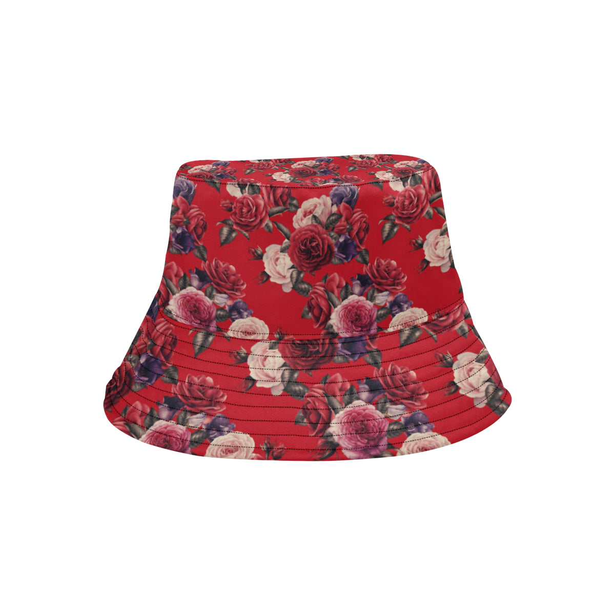Rose Red Pattern Print Design RO07 Unisex Bucket Hat