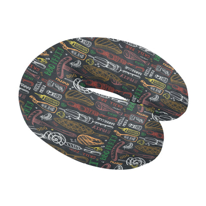 Barbecue Pattern Print Design 03 U-Shaped Travel Neck Pillow