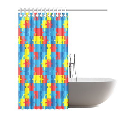 Autism Awareness Design Themed Print Shower Curtain
