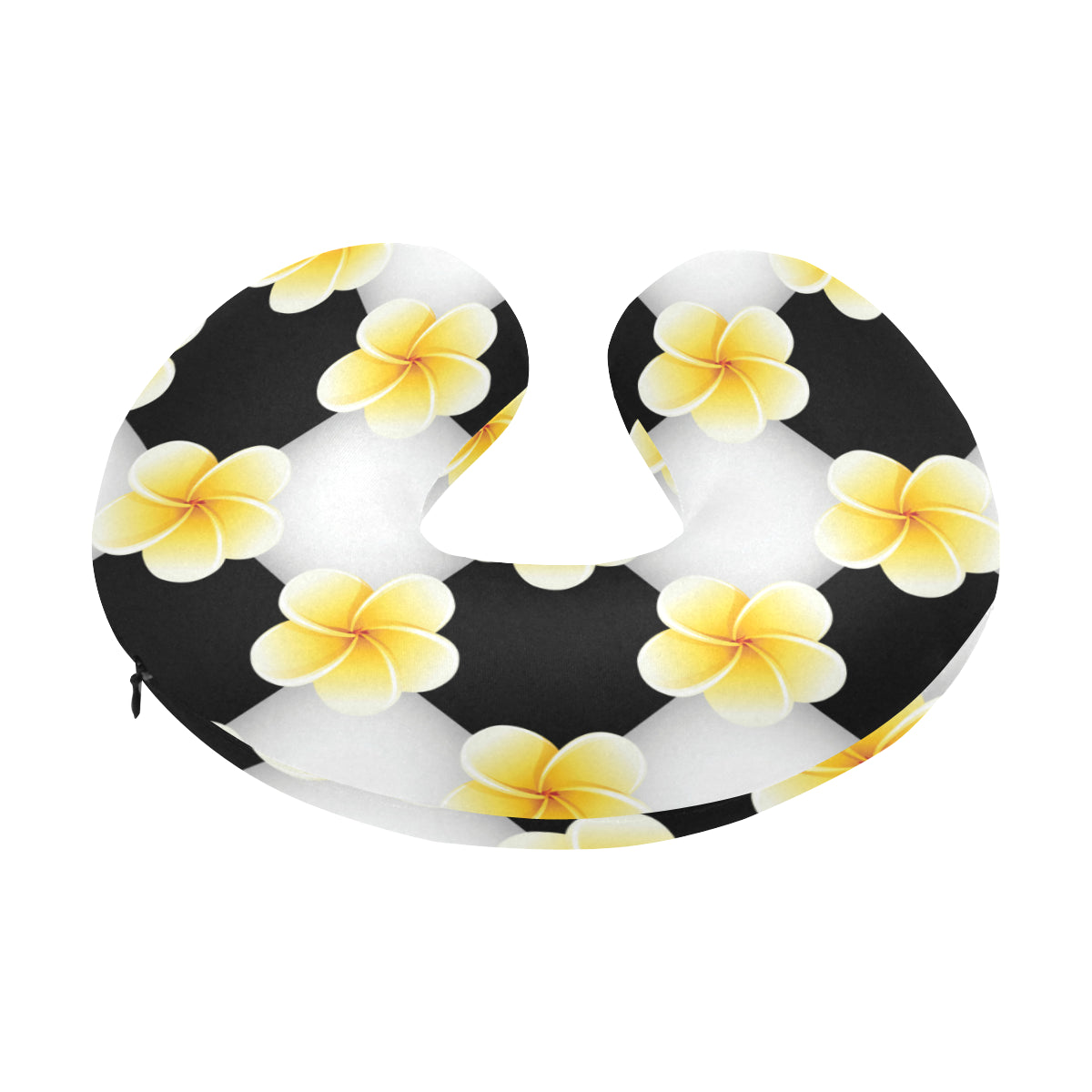 Plumeria Pattern Print Design A04 U-Shaped Travel Neck Pillow