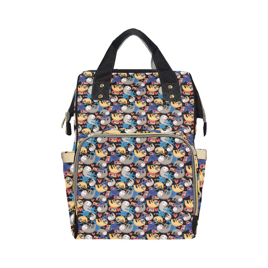 Sloth Cartoon Design Themed Print Diaper Bag Backpack